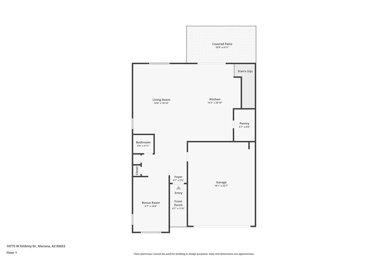 2,060/Mo, 10775 W Embrey Dr Marana, AZ 85653 Floor Plan View