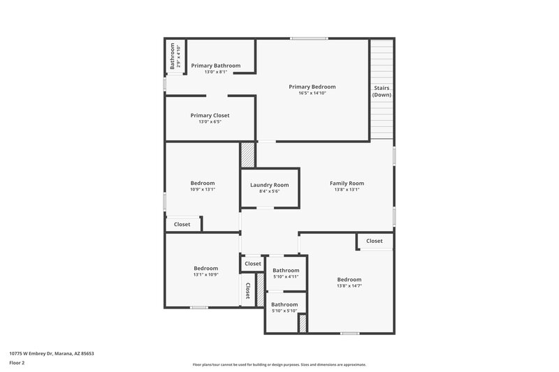 2,060/Mo, 10775 W Embrey Dr Marana, AZ 85653 Floor Plan View 2