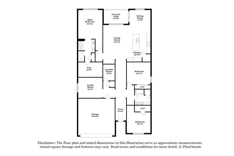 2,370/Mo, 13854 E Red Oaks Dr Vail, AZ 85641 Floorplan View
