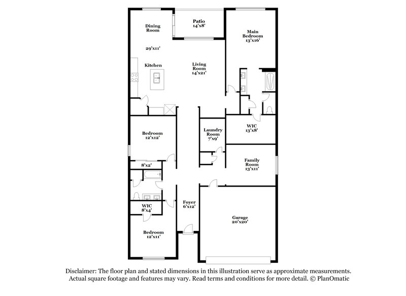 2,200/Mo, 13875 E Silver Pine Trl Vail, AZ 85641 Floor Plan View