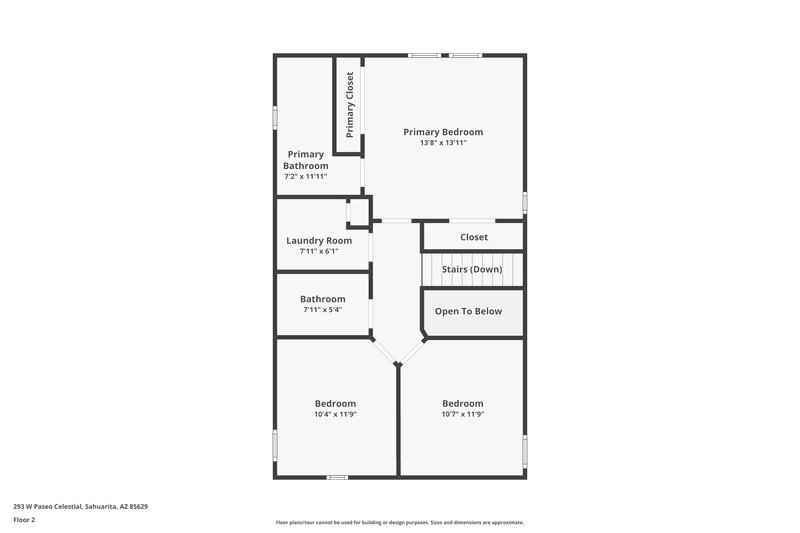 1,670/Mo, 293 W Paseo Celestial Sahuarita, AZ 85629 Floor Plan View