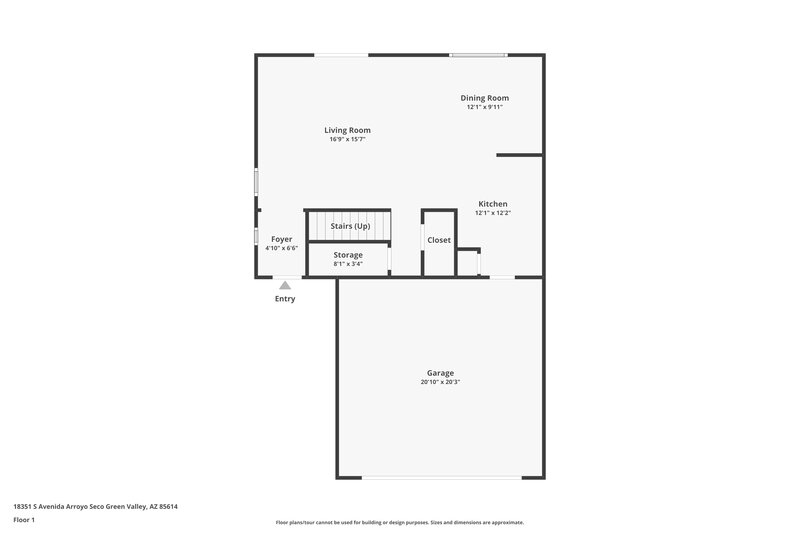 1,595/Mo, 18351 S Avenida Arroyo Seco Green Valley, AZ 85614 Floor Plan View