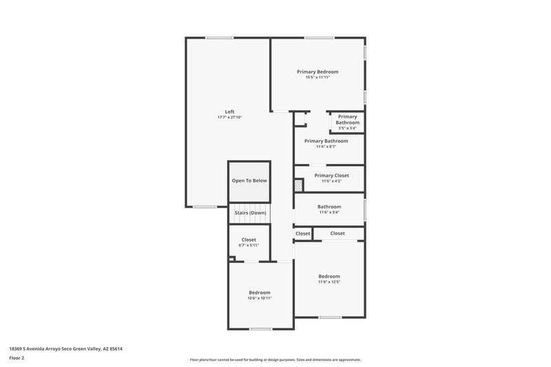 1,715/Mo, 18369 S Avenida Arroyo Seco Green Valley, AZ 85614 Floor Plan View 2