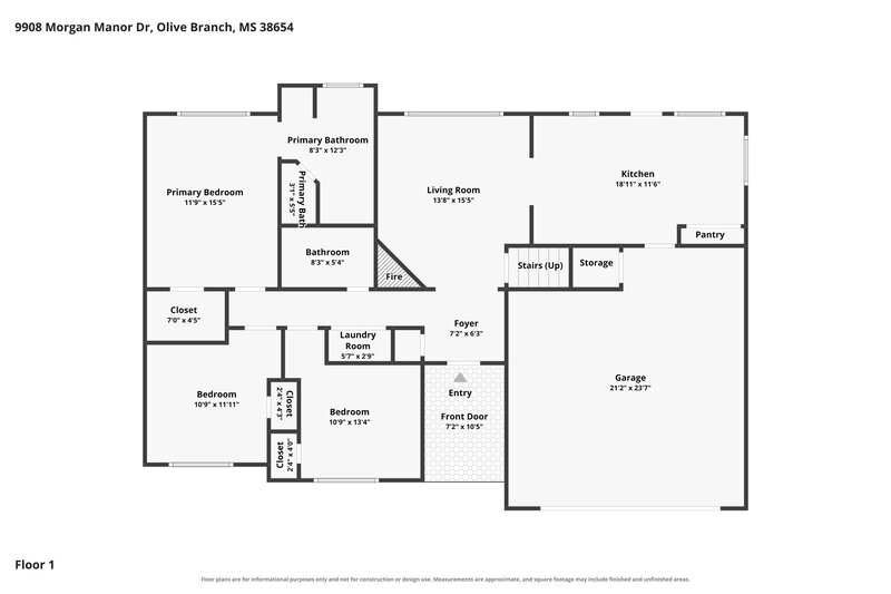 1,920/Mo, 9908 Morgan Manor Dr Olive Branch, MS 38654 Floor Plan View