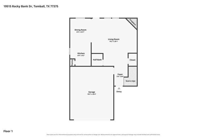 1,875/Mo, 19515 Rocky Bank Dr Tomball, TX 77375 Floor Plan View