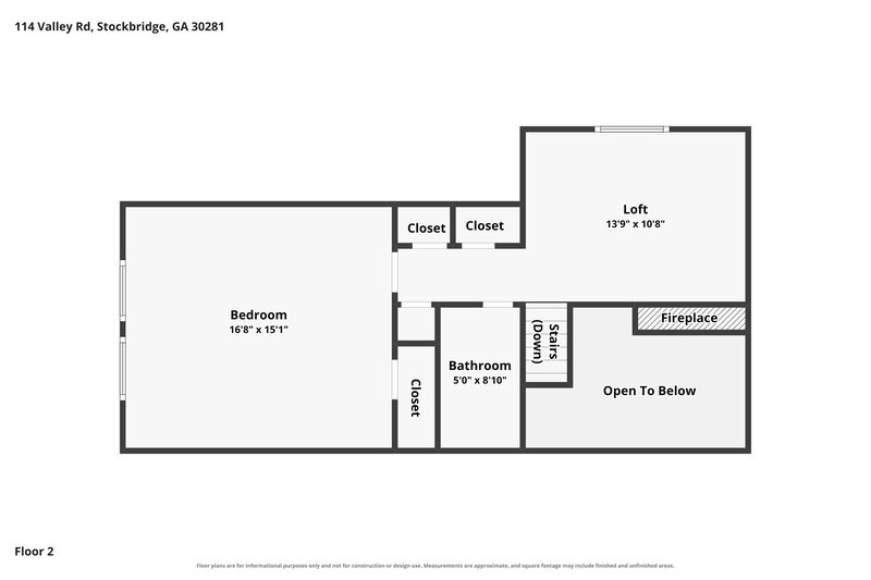 1,940/Mo, 114 Valley Road Stockbridge, GA 30281 Floor Plan View 2