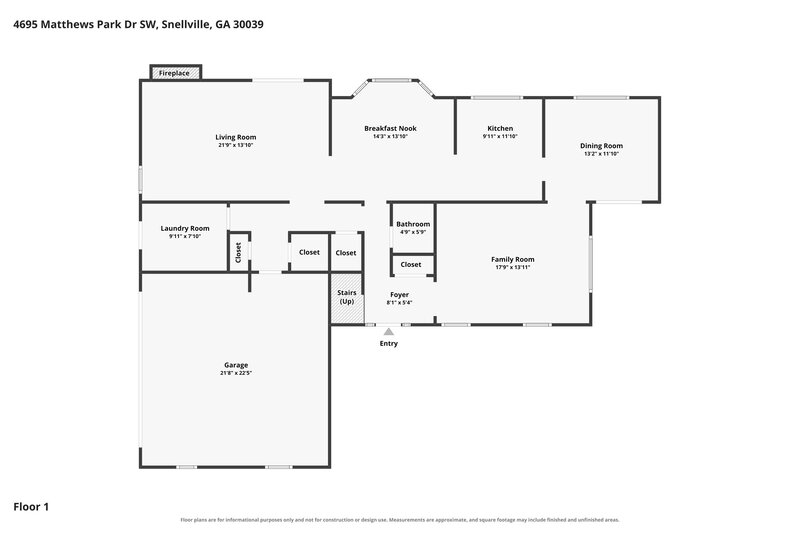 2,505/Mo, 4695 Matthews Park Dr SW Snellville, GA 30039 Floor Plan View