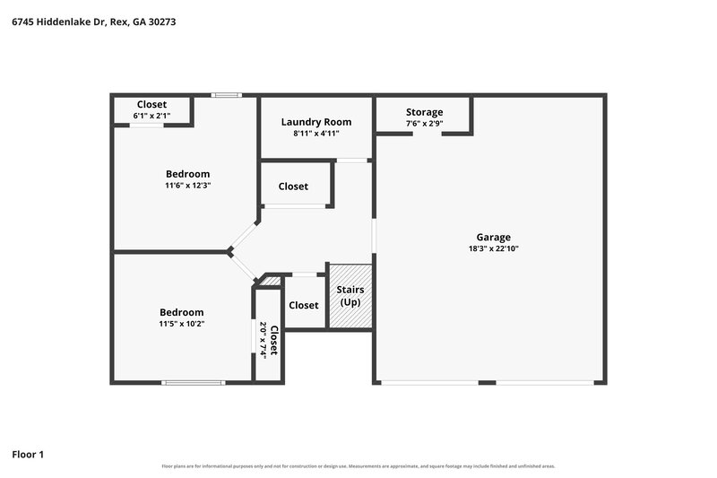 1,745/Mo, 6745 Hidden Lake Dr Rex, GA 30273 Floor Plan View 2