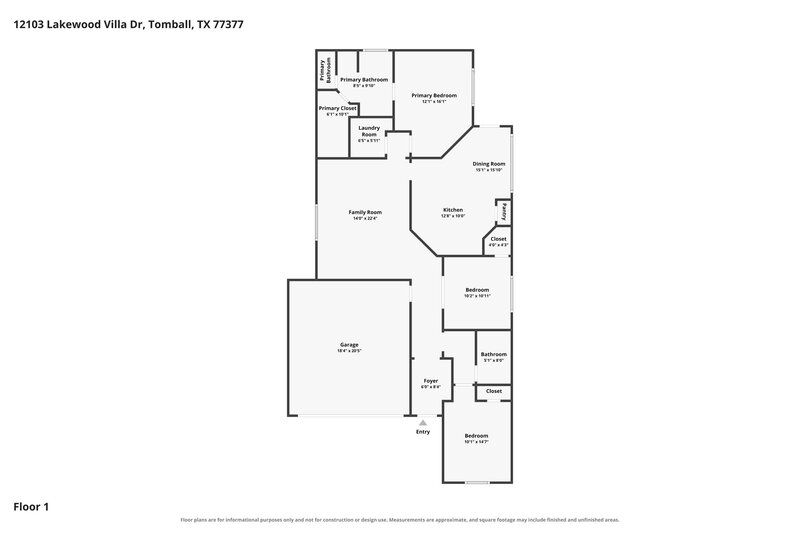 2,180/Mo, 12103 Lakewood Villa Dr Tomball, TX 77377 Floor Plan View
