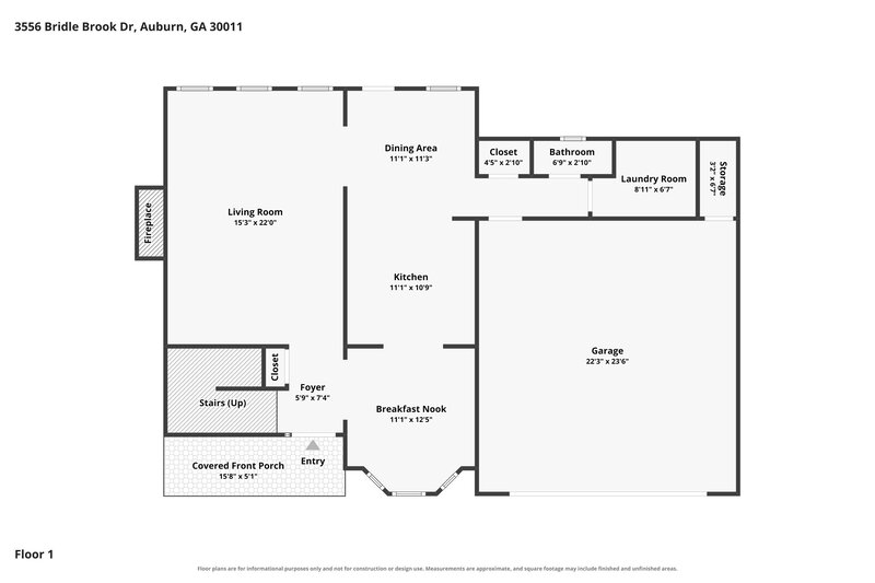 2,115/Mo, 3556 Bridle Brook Dr Auburn, GA 30011 Floor Plan View