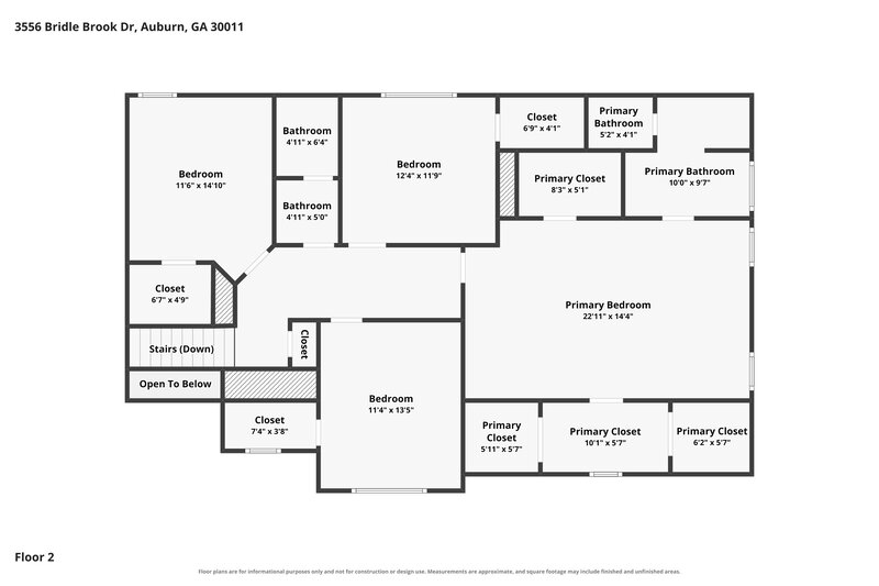 2,115/Mo, 3556 Bridle Brook Dr Auburn, GA 30011 Floor Plan View 2